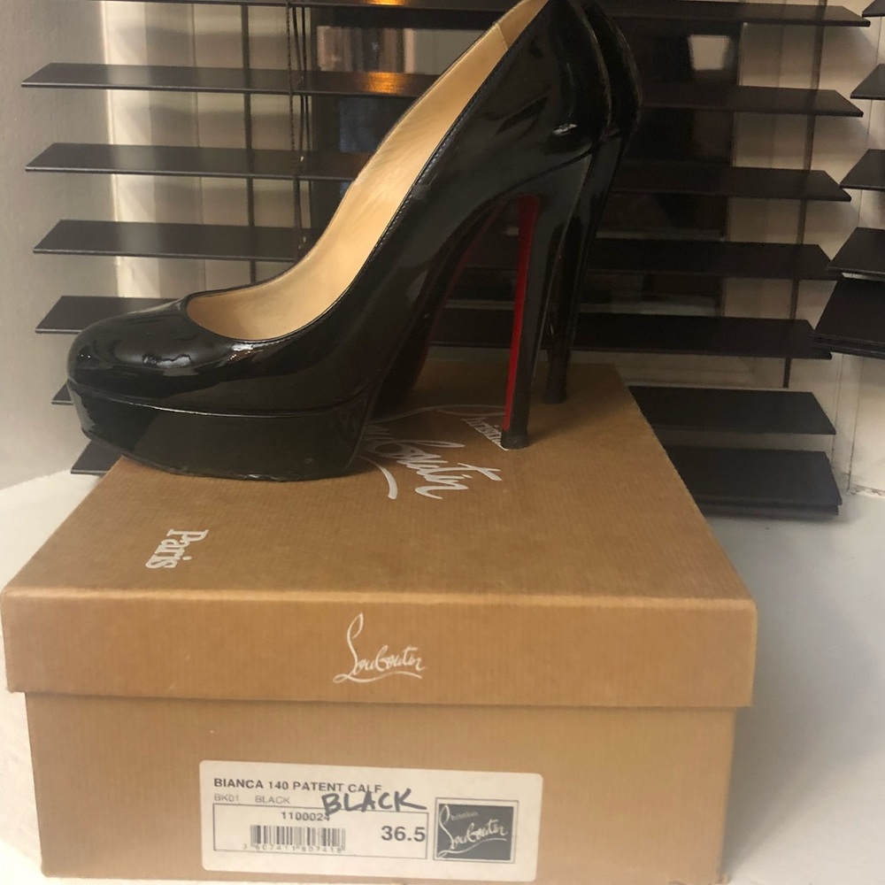 Bianca Black 140 Patent Calf Loubouton